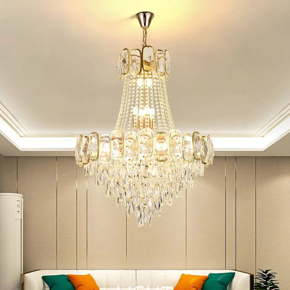Palace Style Crystal Chandelier For High-Ceiling