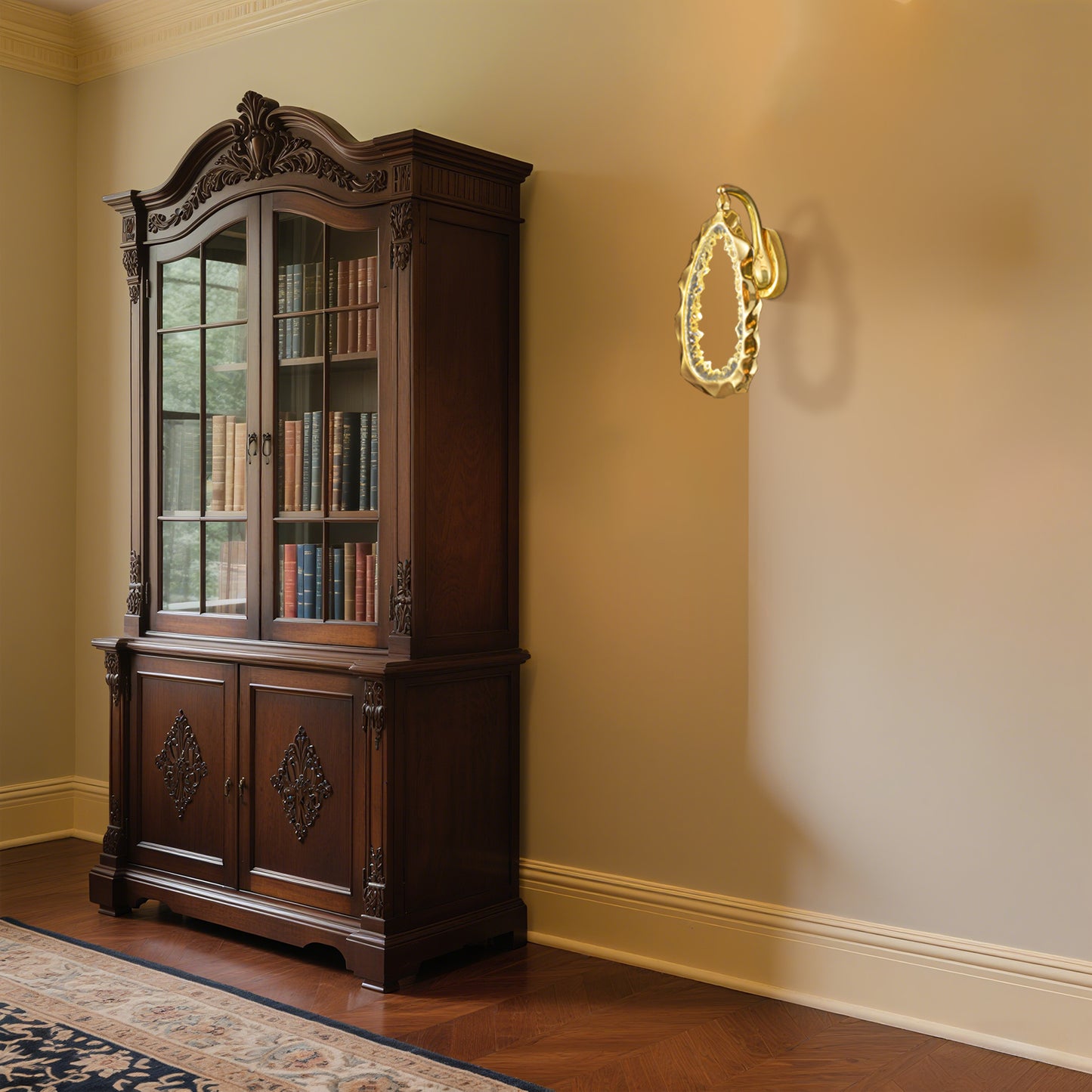 Opulent Golden - Crystal Ensemble Wall Sconce