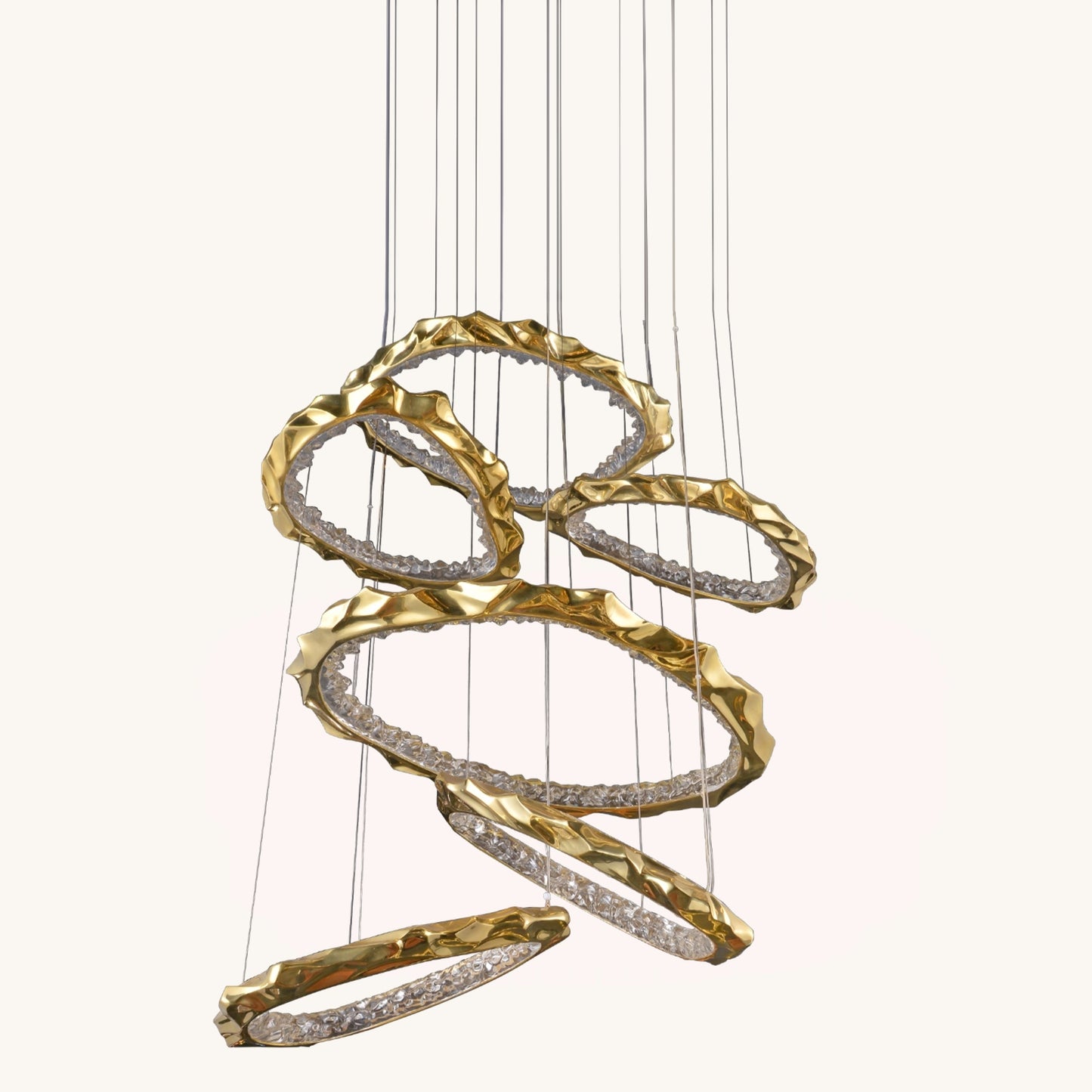 Luxurious Helix Golden Chandelier