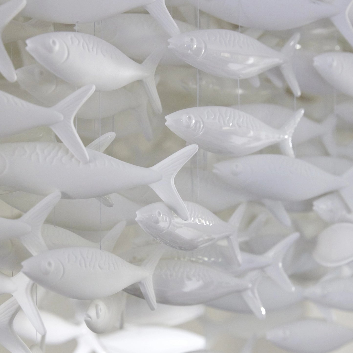 Shoal Oval Shape Porcelain Fish Chandelier