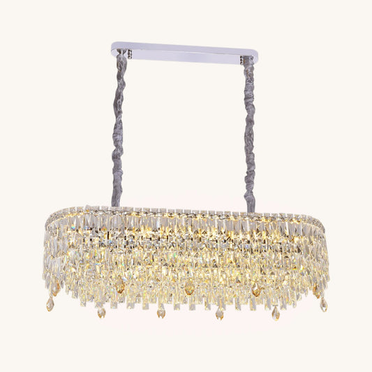 Sparkling Crystal Elegance - Oval Suspended Chandelier