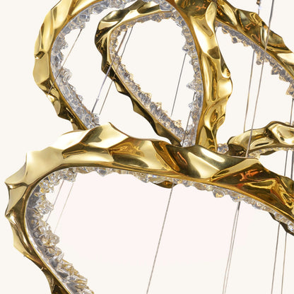 Luxurious Helix Golden Chandelier