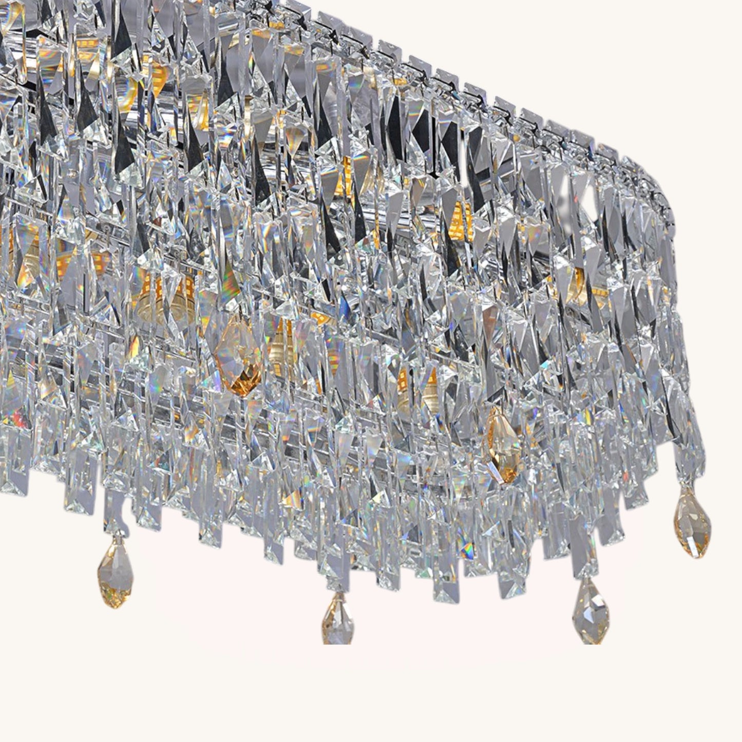 Sparkling Crystal Elegance - Oval Suspended Chandelier