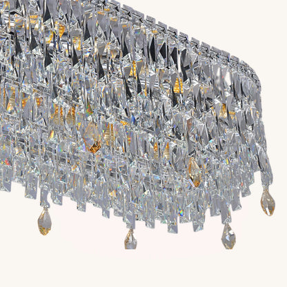 Sparkling Crystal Elegance - Oval Suspended Chandelier