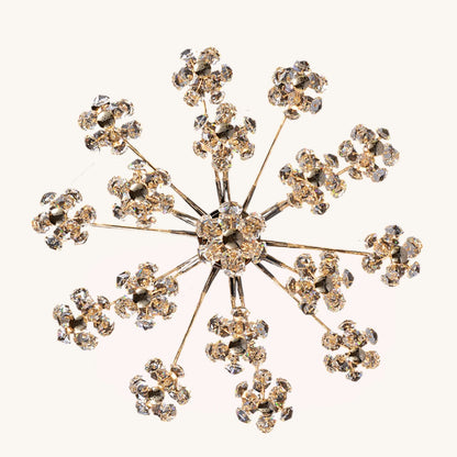 Glistening Crystal Cluster - Golden Twirl Chandelier