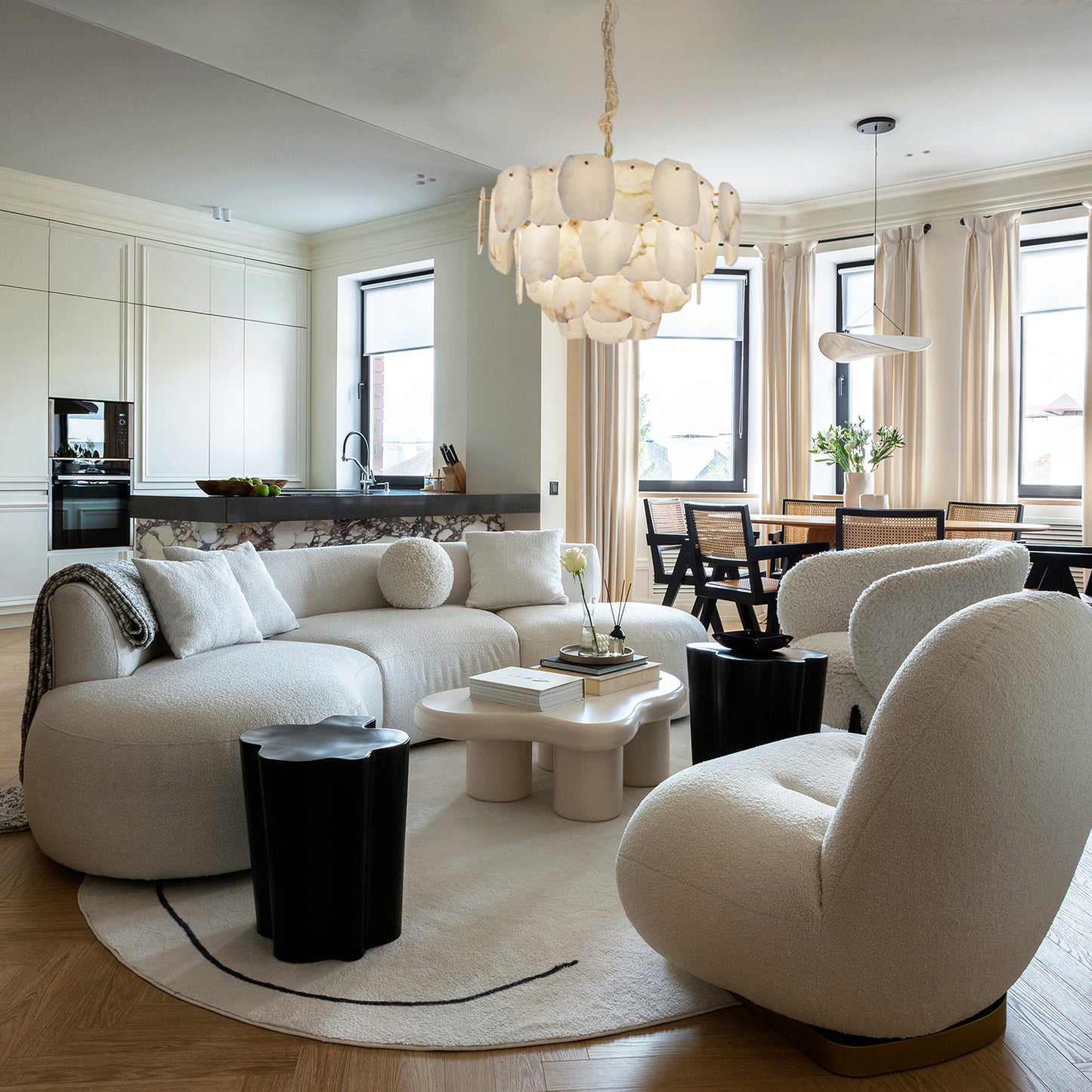 Glamorous Crystal - Oval Prismatic Suspension Chandelier